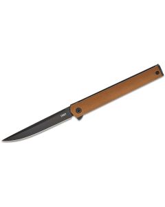 CRK7097DK image(1) - CRKT (Columbia River Knife) CEO AUS 8 EDP Plain Blade Folding Knife with Liner Lock Glass-Reinforced Nylon Handle - Desert Tan/Brown