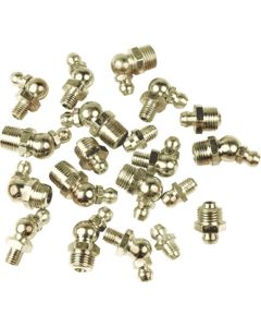 WLMW54247 image(0) - Wilmar Corp. / Performance Tool 10 pk. 6mm x 1 45 Deg. Grease Fitting