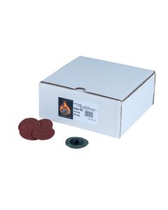 HIT224-50 image(0) - High Teck Products 224-50 R-Style Disc, 2 in Dia, 24 Grit, Aluminum Oxide, Polymer Backing