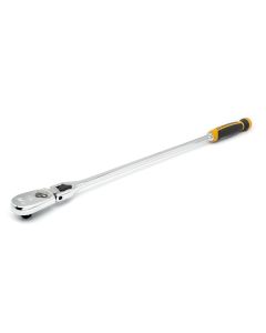 GearWrench 1/2 Inch Drive 90-Tooth Dual Material Locking Flex Head Teardrop Ratchet 24 Inch