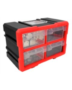 WLMW5911 image(0) - Wilmar Corp. / Performance Tool 4-Drawer Interlocking Storage Bin