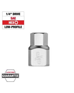MLW45-34-1127 image(0) - Milwaukee Tool 1/4 Inch Drive 3/8 Inch Low-Profile Hex Bit Socket