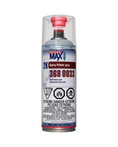 SMX3680033 image(0) - SprayMax Epoxy Primer 2K Coverage 1.2 to 2.4 Square Foot per Gallon - 13.3 Ounce Aerosol Can - Matte Gray