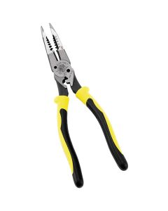 KLEJ2078CR image(0) - Klein Tools Pliers, All-Purpose Needle Nose Pliers with Crimper, 8.5-Inch