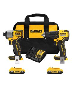 DEWALT 20V MAX* Brushless Compact Cordless Hammer Drill and 1/4-in Impact Driver Kit