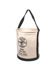 KLE5109P image(0) - Klein Tools Canvas Bucket, Wide Straight-Wall with Pocket, Molded Bottom, 12-Inch