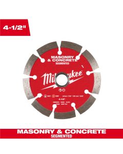 MLW49-93-9304 image(0) - Milwaukee Tool 4 1/2 inch Segmented Masonry and Concrete Diamond Blade