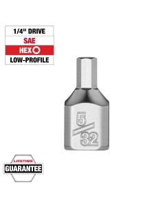 MLW45-34-1122 image(0) - Milwaukee Tool 1/4 Inch Drive 5/32 Inch Low-Profile Hex Bit Socket