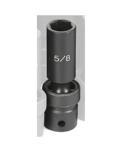 Grey Pneumatic 1/2" Drive x 5/8" Deep Universal Socket 6 Point - Black