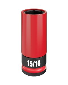 MLW49-66-7813 image(1) - Milwaukee Tool SHOCKWAVE Impact Duty 1/2 Drive 15/16" SAE Lug Nut Wheel Socket