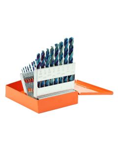 KNK21KK15 image(1) - KnKut 21 Piece Steel Blue Jobber Length Drill Bit Set 1/16" - 3/8" by 64ths