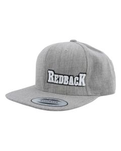 RDBSNPBCKGRY image(0) - Redback Boots USA Snapback Embroidered Logo Grey Heathered Cap