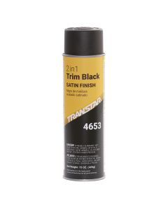 TRP4653 image(0) - Transtar Autobody Products 4653 2-in-1 Trim Paint Aerosol Can - 16 oz Net Weight - Satin Black