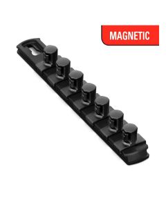 ERN8428M image(0) - Ernst Mfg. 8 Inch Magnetic Socket Organizer with 7 Socket Clips - 1/2 Inch - Black