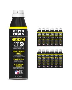 KLESPF50SPY55 image(0) - Klein Tools Sunscreen Spray, Broad Spectrum SPF 50, 12-Pack