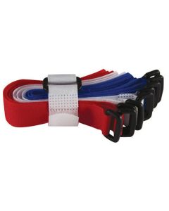 The Best Connection 8" VELCRO STRIP-TIE FASTENERS W/BUCKLE ASSORT 8PCS
