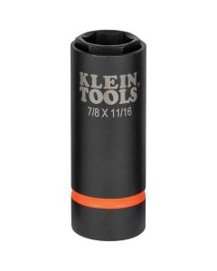 KLE66061 image(0) - Klein Tools 2-in-1 Impact Socket, 6-Point, 1/2 and 3/8-Inch
