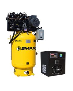 EMXESP10V120V1PK image(0) - Emax Compressor Silent Industrial Plus 10 HP 1-Phase 120 gal. Vertical Compressor with 58 CFM Dryer Bundle-With Pressure Lube Pump