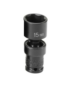 GRE915UMS image(1) - Grey Pneumatic 1/4" Surface Drive x 15mm Standard Universal Socket