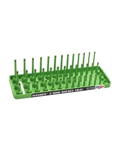HNE14043 image(0) - Hansen Global 1/4" Metric 3-Row Socket Tray - Green