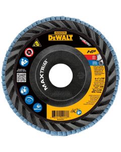 DWTDWA8353TR image(0) - DEWALT HP MAXTRIM Trimmable Backer Flap Disc 4-1/2 X 7/8 80G T27