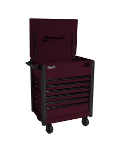 HOMBC06035247 image(0) - Homak Manufacturing 35 in. Pro Series 7-Drawer Service Cart, Black Cherry