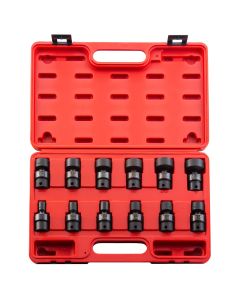 SUN3690 image(1) - SUNEX 12 PC 3/8" DR 12 PT UNIV IMPACT SOCKET SET SAE