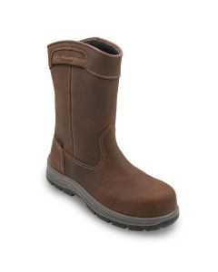 FSIA8204-8D image(0) - Avenger Work Boots Framer MAX Wellington - Men's - CT|EH|WP|SR|SF|B&W - Brown - Size: 8 - D - (Regular)