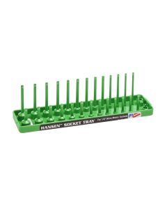HNE1404 image(1) - Hansen Global 1/4 Inch Metric 2 Row Regular/Deep Socket Holder Tray - Green