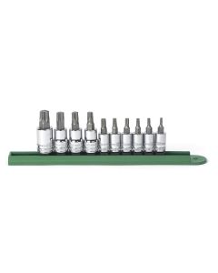 KDT80722 image(1) - GearWrench 10 Piece 1/4 Inch & 3/8 Inch Drive Torx Bit Socket Set