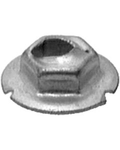 AUVECO 2896 Hex Washer Thread Cutting Nut, 3/16 in Stud x 3/8 in Across Flats, Zinc