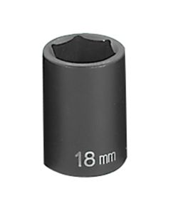 GRE2018M image(0) - Grey Pneumatic 1/2" Drive x 18mm Standard Socket