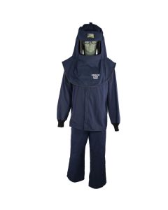 OBRLNS2STB-4XL image(0) - OBERON Suit Kit - Arc Flash - 12 Cal LAN - Comes with 12 cal TCG Arc Shield, Balaclava Sock Hood, Coat and Bib Overalls - Color: Navy Blue - Size: 4XL