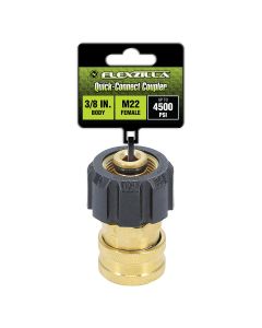 LEGPW3480 image(1) - Flexzilla Quick-Connect Coupler, 3/8" Body x M22 Female, Brass