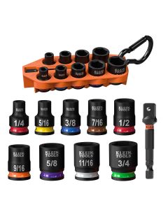 KLE33809 image(0) - Klein Tools Grab-And-Go Impact Socket Set, SAE, 10-Piece