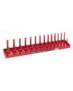 Hansen Global 1/2 Inch Standard 2 Row Regular/Deep Socket Holder Tray - Red