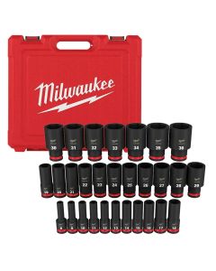 MLW49-66-7015 image(1) - Milwaukee Tool 29PC SHOCKWAVE Impact Duty 1/2" Drive Metric Deep 6 Point Socket Set