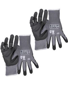 KLE60585 image(0) - Klein Tools Knit Dipped Gloves, Cut Level A2, Touchscreen, Large, 2-Pair
