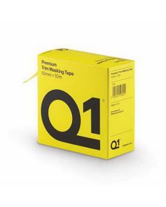 PPM Q1 Products TT01 Premium Self-Adhesive Trim Masking Tape, 10 m, 10 mm THK, Sun Yellow