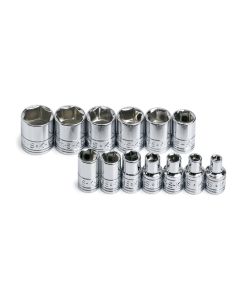 S K Hand Tools SOCKET SET 1/4IN. DRIVE 13PC METRIC STD 6 POINT
