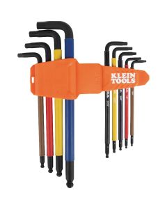 Klein Tools Color-Coded Extra-Long L Style Hex Key Caddy Set, SAE, 9-Piece