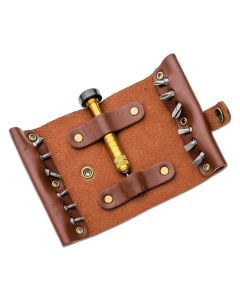 CRK9911 image(1) - CRKT (Columbia River Knife) Hex Bit Driver Tool Roll Accessory Brass Handle - Bronze