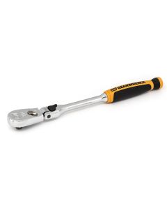 KDT81016T image(1) - GearWrench 1/4 Inch Drive 90-Tooth Dual Material Locking Flex Head Teardrop Ratchet 8 Inch