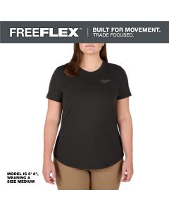 MLWF452B-XL image(0) - Milwaukee Tool Women's FREEFLEX Hybrid Tee - Short Sleeve -  Black -  XL