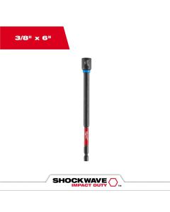 MLW49-66-4585 image(0) - Milwaukee Tool SHOCKWAVE Impact Duty 3/8 Inch x 6 Inch Magnetic Nut Driver