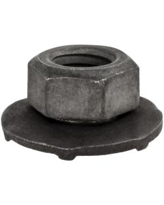 AUVECO 12595 Type A Toothed Free Spinning Washer Nut, M6 x 1 mm x 7 mm H x 10 mm Across Flats x 16 mm OD, Phosphate