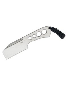 CRK2130 image(1) - CRKT (Columbia River Knife) Razel Chisel 8Cr13MoV Stonewash Plain Blade Fixed Blade Knife with Sheath Stainless Steel Handle - Silver