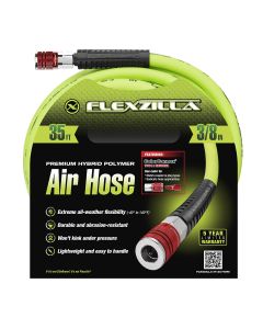 LEGHFZ3835YW2-D image(1) - Legacy Manufacturing Flexzilla Air Hose Kit, 3-Piece, 3/8" x 35', with ColorConnex Coupler and Plug, Type D, Red