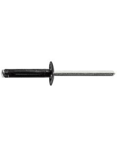 AUVECO 20629 Split-Type Specialty Rivet, 5/32 in Dia x 3/64 to 1/4 in Grip Range, Aluminum Rivet/Mandrel, Black