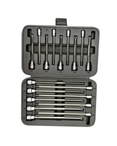 VIMV458L image(1) - VIM Tools 18 Piece Long TORX Master Set, 9 Piece 4.5 Inch Long T10 Tru T50, 9 Piece 8 Inch Long T10 Thru T50